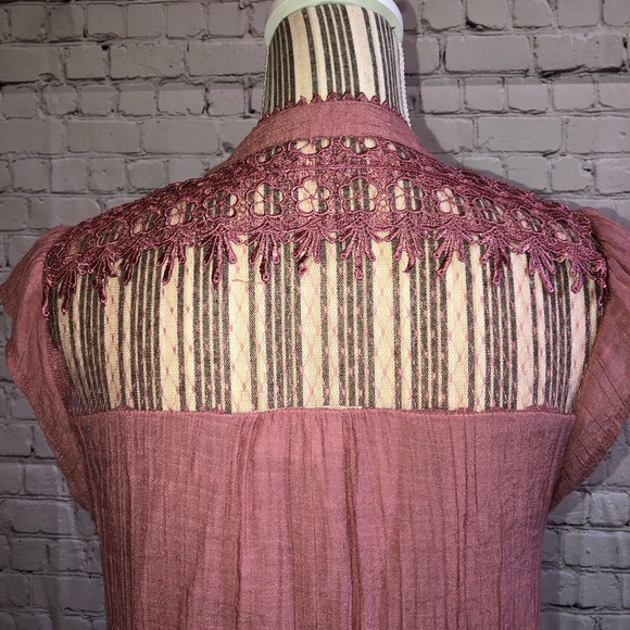 NWOT Sweet Wanderer BOHO mauve blouse - Picture 3 of 8